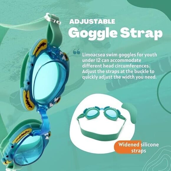 Kids Swimming Goggles, Anti-Fog, Leak-Proof, Comfortable Fit, Ages 3-6 UV - Picture 4 of 5